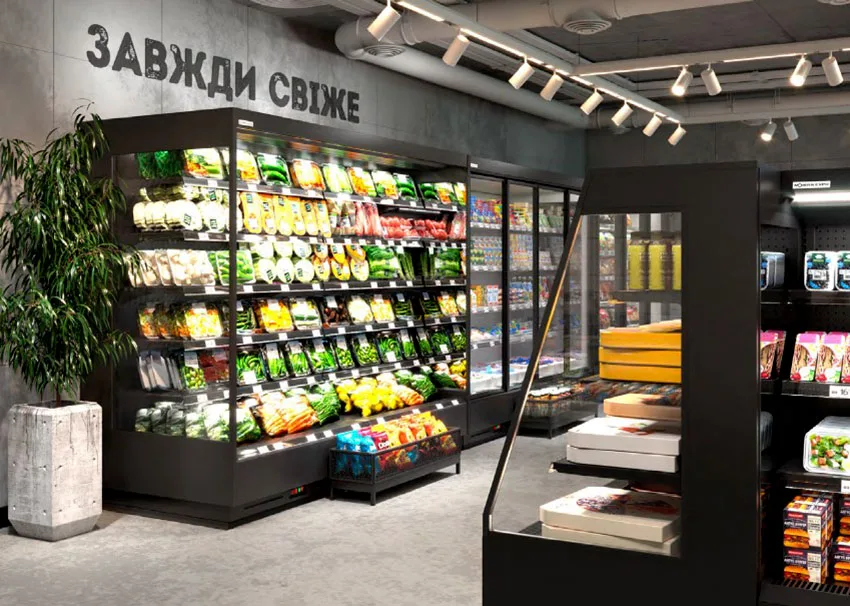 Пристенные холодильные витрины для магазинов, супермаркетов
